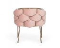 Pink Geo Velvet and Brushed Brass Velvet Dining Chair