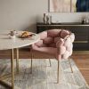Pink Geo Velvet and Brushed Brass Velvet Dining Chair