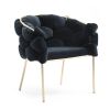 Black Geo Velvet and Champagne Gold Velvet Dining Chair