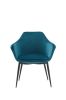Teal and Black Velvet Dining or Side Chair