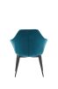Teal and Black Velvet Dining or Side Chair