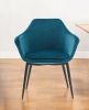 Teal and Black Velvet Dining or Side Chair