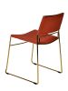 Set Of Two Salmon Upholstered Fabric Dining Chairs