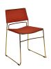 Set Of Two Salmon Upholstered Fabric Dining Chairs
