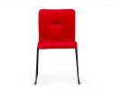 Set of Two Red Velvet Dining Chairs
