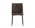 Set of Two Brown Black Dining Chairs