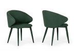 Set of Two Green Fabric Wrapped Dining Chairs