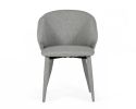 Set of Two Gray Fabric Wrapped Dining Chairs