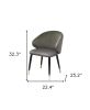Set of Two Dark Gray Velvet Dining Chairs