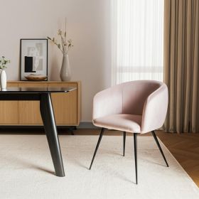 Pink Velvet Modern Dining Chair
