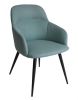 Teal and Black Linen Ergo Modern Dining Chair