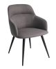 Gray and Black Linen Ergo Modern Dining Chair