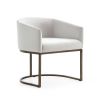 White Velvet Brass Modern Dining Chair