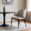 Beige Modern Faux Leather Dining Chair