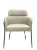 Pale Gray Faux Leather Modern Dining or Side Chair