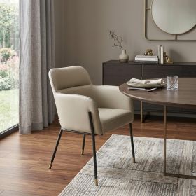 Pale Gray Faux Leather Modern Dining or Side Chair