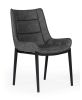 Set of Two Gray Faux Leather Dining Chairs