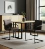 Set of Two Brown Faux Leather Industrial Dining Chairs