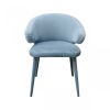 Blue Gray Fabric Wrapped Dining Chair