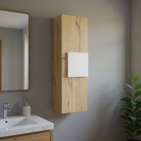 Light Oak and White Multi Purpose Vertical Hanging Cabinet
