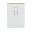 34" Light Oak and White Pantry Cabinet