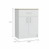 34" Light Oak and White Pantry Cabinet
