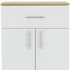 34" Light Oak and White Pantry Cabinet
