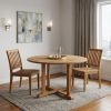 48" Brown Round Solid Teak Wood Dining Table