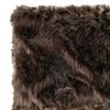Set of Two 17" Chocolate Faux Fur Dining Chair Pads