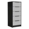 18" White Manufactured Wood Five Drawer Chest