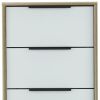 42" Brown And White Five Drawer Chest