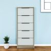 42" Brown And White Five Drawer Chest