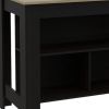 Modern Black Wengue and Light Oak Kitchen Island