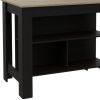 Modern Black Wengue and Light Oak Kitchen Island
