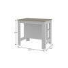 Modern White and Light Oak Kitchen Island