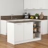 Sleek and Modern White and Dark Brown Kitchen Island