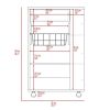 Sleek Black and Light Oak Portable Kitchen Cart