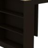 Stylish Black Wengue and Pine Kitchen Counter and Dining Table Combination