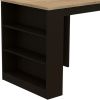 Stylish Black Wengue and Pine Kitchen Counter and Dining Table Combination