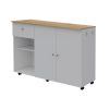 Sleek and Modern White Pine Kitchen Island Cart