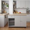 Sleek and Modern White Pine Kitchen Island Cart