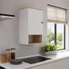 16" Light Oak And White Wall Mounted Cabinet With Three Shelves