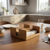 Free Standing 7.38 " Wood Napkin Holder