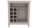 Light Gray Bar Cart With Wine Storage