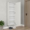 Stylish White  Wall Mounted Shoe Rack with Mirror