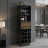 18" Black Bar Cabinet With Two Drawers