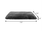 Set Of Two 17" X 17" Charcoal Linen Solid Color Dining Chair Pad