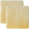 Set Of Two 17" X 17" Cornsilk Linen Solid Color Dining Chair Pad