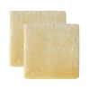 Set Of Two 17" X 17" Cornsilk Linen Solid Color Dining Chair Pad