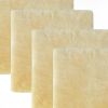 Set Of Four 17" X 17" Cornsilk Linen Solid Color Dining Chair Pad